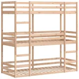 vidaXL Etagenbett Dreifach 80 x 200 cm Kiefer massiv braun