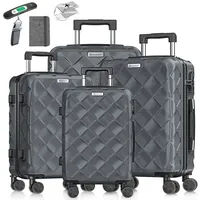 Kesser KESSER® Reisekoffer Set 4-teilig Kofferset ABS Hartschalenkoffer mit Zahlenschloss, Kofferwaage & Reisebrieftasche 360° Rollen Handgepäck & große Koffer für Business & Reise Trolley