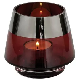 Fink Teelichthalter Jona rot, silberfarben - (H) 9 cm | Gr.: onesize