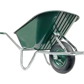 Matrix Schubkarre 100l 250kg Luftrad Kunststoffwanne grün Rahmen verzinkt | Grün