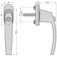 Basi 7554-0012 Fenstergriff mit Druckknopfsicherung Weiß (glänzend)