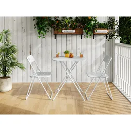stilvora Bistro Set 3-tlg. Weiß