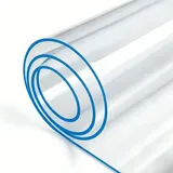 Tischschutz Wasserdicht PVC Tischauflage Transparent 90*120cm Tischfolie Transparent 1.5mm Mit Abgeschrägter Kante, Rechteckig Tischfolie Transparents, Tischschoner Rutschfeste(30cm x 110cm)