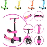 Moni Kinderroller 2 in 1 Lamborghini Laufrad, Lenkerhöhe verstellbar, klappbar pink