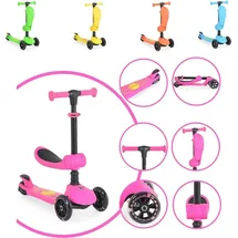 Moni Kinderroller 2 in 1 Lamborghini Laufrad, Lenkerhöhe verstellbar, klappbar pink