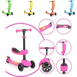 Moni Kinderroller 2 in 1 Lamborghini Laufrad, Lenkerhöhe verstellbar, klappbar pink