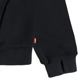 Levi's Hoodie LEVI'S KIDS "LVG BATWING PATCH HOODIE", Mädchen, Gr. 14 (158), schwarz, Sweatware, Obermaterial: 86% Baumwolle, 14% Polyester, unifarben, regular fit normal, ohne Ausschnitt, Rippbündchen, Sweatshirts Hoodie, mit Logo Stickerei