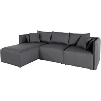 OTTO home Ecksofa OTTO HOME "Nöre L-Form", grau (mittelgrau), B:262cm H:74cm T:172cm, Samtoptik (100% Polyester);Struktur (100% Polypropylene);Webstoff (100% Polyester);Struktur fein (100% Polyester);Luxus-Microfaser Lederoptik (100% Polyester);Baumwoll-/Leinenmix