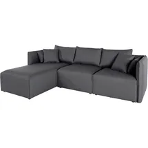 OTTO home Ecksofa OTTO HOME "Nöre L-Form", grau (mittelgrau), B:262cm H:74cm T:172cm, Samtoptik (100% Polyester);Struktur (100% Polypropylene);Webstoff (100% Polyester);Struktur fein (100% Polyester);Luxus-Microfaser Lederoptik (100% Polyester);Baumwoll-/Leinenmix
