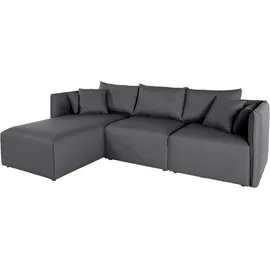 OTTO home Ecksofa OTTO HOME "Nöre L-Form", grau (mittelgrau), B:262cm H:74cm T:172cm, Samtoptik (100% Polyester);Struktur (100% Polypropylene);Webstoff (100% Polyester);Struktur fein (100% Polyester);Luxus-Microfaser Lederoptik (100% Polyester);Baumwoll-/Leinenmix