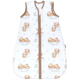 TupTam Baby Schlafsack 2,5 TOG – Warm, ärmellos, Wattiert" Gr. 92, weiß Bären auf Wolken/Weiß/Braun, Kinder Größe: 92-98 - 92-98
