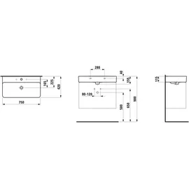 Laufen Val Waschtisch 75 x 42 cm (8102850001041)