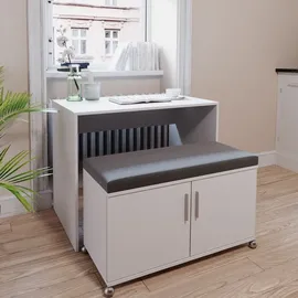 Vicco Schreibtisch Flona Weiß, 93.2 cm,