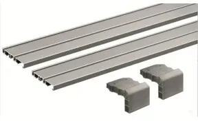 Hettich Laufprofil-Set zweibahnig, 2500mm SlideLine M 9227245, silber