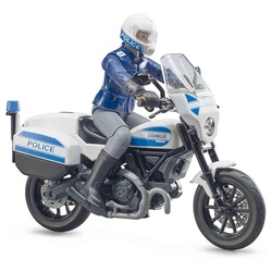 Bruder® Spielfigur 62731, (Set, 2-tlg., Bworld Scrambler Ducati Polizeimotorrad + Polizist), Spielfahrzeug Motorrad Polizei blau