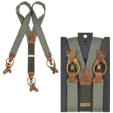 Sir Redman Hosenträger Work Holländer Y-Form Leder, 35mm Trägerbreite, 130cm lang, Herren grün