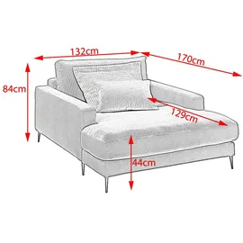 KAWOLA Relaxsessel CARA Feincord 132 x 84 x 170 cm Grün