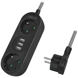 LogiLink Steckdosenleiste - Wechselstrom 250 V - 3680 Watt - Ausgangsanschlüsse: