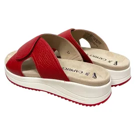 CAPRICE Damen Sandale aus Leder, Rot (RED Deer), 38