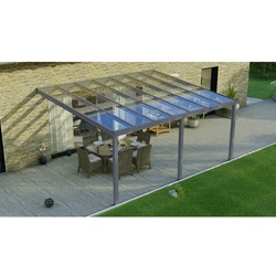 GARDENDREAMS Terrassenüberdachung »Legend«, BxT: 500 x 400 cm, grau / RAL9007, Glasdach