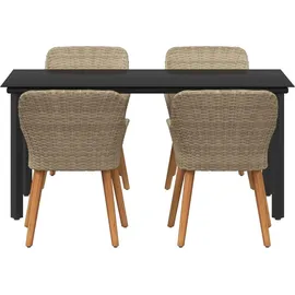 vidaXL Garten Essgruppe 5-tlg. Beige