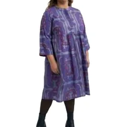 ADIA Damen Kleid elegantes Sommer-Kleid Urlaubs-Kleid mit 3/4-Armen Große Größen 37339213 Grau/Blau/Rot - L