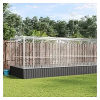 VidaXL Voliere mit Erweiterung Silbern 625x207x212 cm Stahl