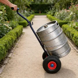 Relaxdays Transportwagen für Gasflaschen 3/5 kg Blau/Rot/Schwarz