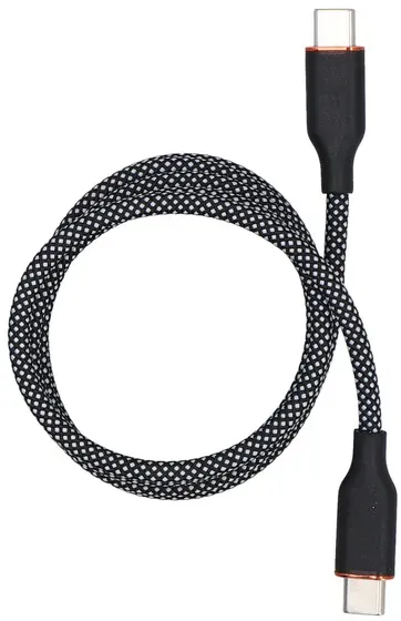 Neues magnetisches Kabel Encore Energy USB-C x2 QC PD 3A 60W zum Laden und Datentransfer 100 cm geflochten schwarz-weiß EE126-CC