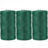 3 Stücke 1.5mm Polyester Garn,MoreChioce Polypropylen-Kordel Makramee-Kordel Makramee Seil Häkelgarn Makramee Garn Polyester Macrame Cord Häkeltasche Kordel für Strickwaren,Dunkel Grün