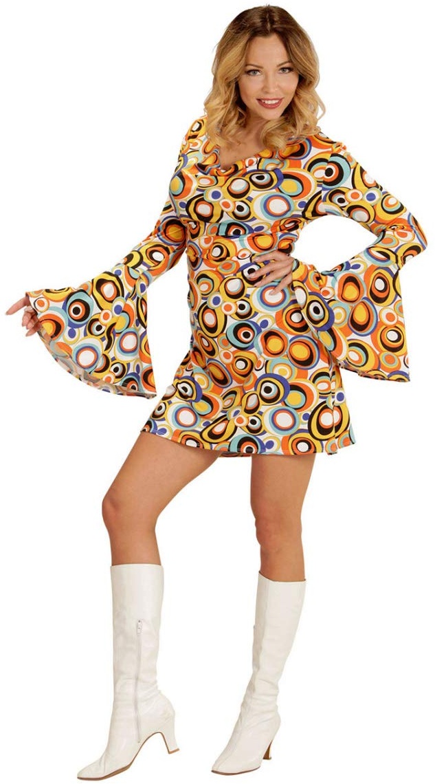 Horror-Shop 70er Jahre Kleid Bubbles als Faschingskostüm für Damen M