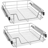 NAIZY 2X 60cm Küchenschublade Teleskopschublade, Vollauszug Regal Korbauszug Schlafzimmerschublade Schrankauszug Schublade Küchenregal - 60cm