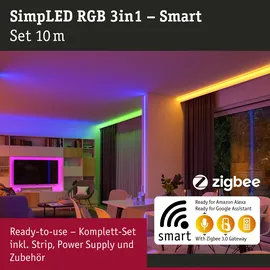 Paulmann SimpLED LED Strip Smart Home Zigbee Komplettset 70535 26W RGB 1000 cm