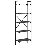 vidaXL Bücherregal 5 Fächer Schwarz 56x31,5x174 cm Holzwerkstoff