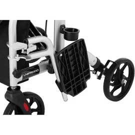Uniprodo 2in1 Rollator Transportstuhl Gehhilfe Aluminium Silber 85,5-98 cm 136 kg