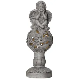 StarTrading LED Solar Gartenfigur Engel grau H: 27cm 6 Stunden Leuchtdauer