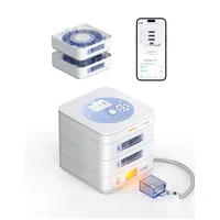 Ideerfit Intelligente Tablettenbox mit App & LCD – Automatischer Medikamentenspender mit Digitalem Schloss, Licht & Ton Alarm, 2 Fächer für 28 Tage Vorrat, Sicherer Pillendose Organizer für Senioren