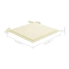 vidaXL Stapelbare Gartenstühle mit Kissen 59,9 x 96,1 x 27,8 cm creme 8 St.