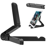 VOVIGGOL Tablet Ständer und Tablet Halter Verstellbar, Tragbarer Tablet Ständer für iPad, Samsung Galaxy und Kindle Fire Tablets, Desktop Handy Ständer für iPhone Sumsung (Schwarz)