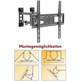 kalb Material für Möbel Multifunktional schwenkbar neigbar TV Wandhalterung - Eckmontage Wandversatzmontage Nischenmontage