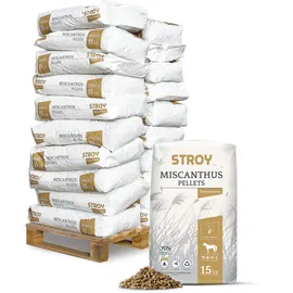 STROY Miscanthus Pellets Einstreu 15kg x 20 Sack 300kg Palette