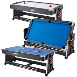 VEVOR 3 in 1 Multi Spieltisch Air Hockey Billard Tischtennis Hockeytisch
