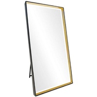 Casa Padrino Standspiegel Luxus Standspiegel Schwarz / Gold 100 x H. 200 cm - Ganzkörperspiegel - Schlafzimmer Spiegel - Schlafzimmer Möbel