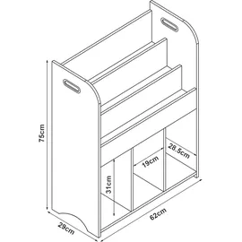 [en.casa] Kinderregal Røyrvik 75 x 62 x 29 cm Spanplatte mehrfarbig