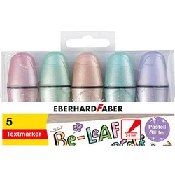 EBERHARD FABER Glitzer pastell Mini Textmarker farbsortiert, 5 St.