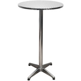 ETC Shop Bistrotisch Aluminium Stehtisch Höhenverstellbar Partytisch klappbar Edelstahl, Füße verstellbar, DxH 60x110 cm