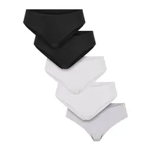 URBAN CLASSICS Ladies Basic Cotton Brazilian 5-Pack - Schwarz - S