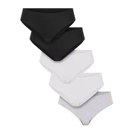 URBAN CLASSICS Ladies Basic Cotton Brazilian 5-Pack - Schwarz - S