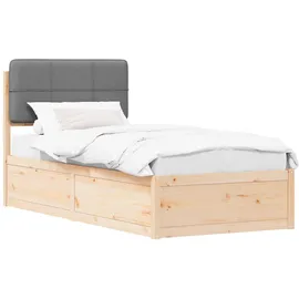 vidaXL Bettgestell 100 x 200 cm Hellgrau