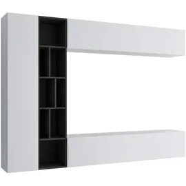 Mirjan24 Wohnwand, Weiß, Holzwerkstoff, Rechteckig, 224x160x33 cm, Wohnzimmer, Wohnwände, Wohnwand-Sets